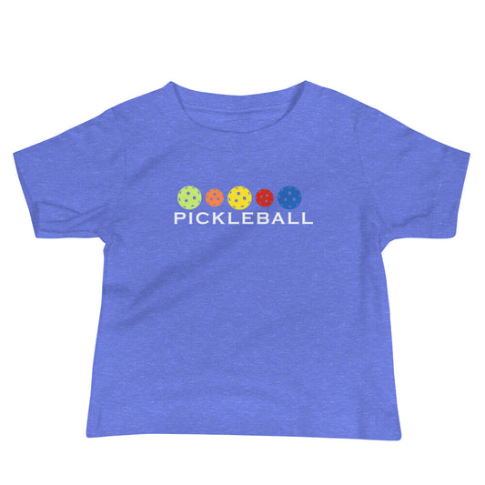 Colorful Pickleball Baby T-Shirt (Size 6M-24M)