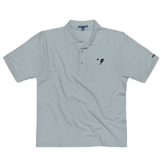 Front view of a Cool Heather OOKAMI SPORTS Men's Premium Pickleball Polo Shirt, emphasizing its comfortable fabric blend and sporty design suitable for pickleball enthusiasts.