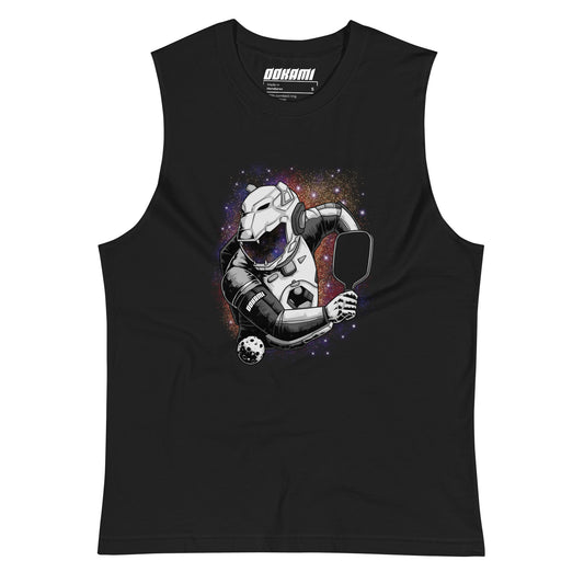 Cosmic Shot Pickleball Tank from OOKAMI SPORTS, showcasing a futuristic astronaut playing pickleball with a cosmic background.