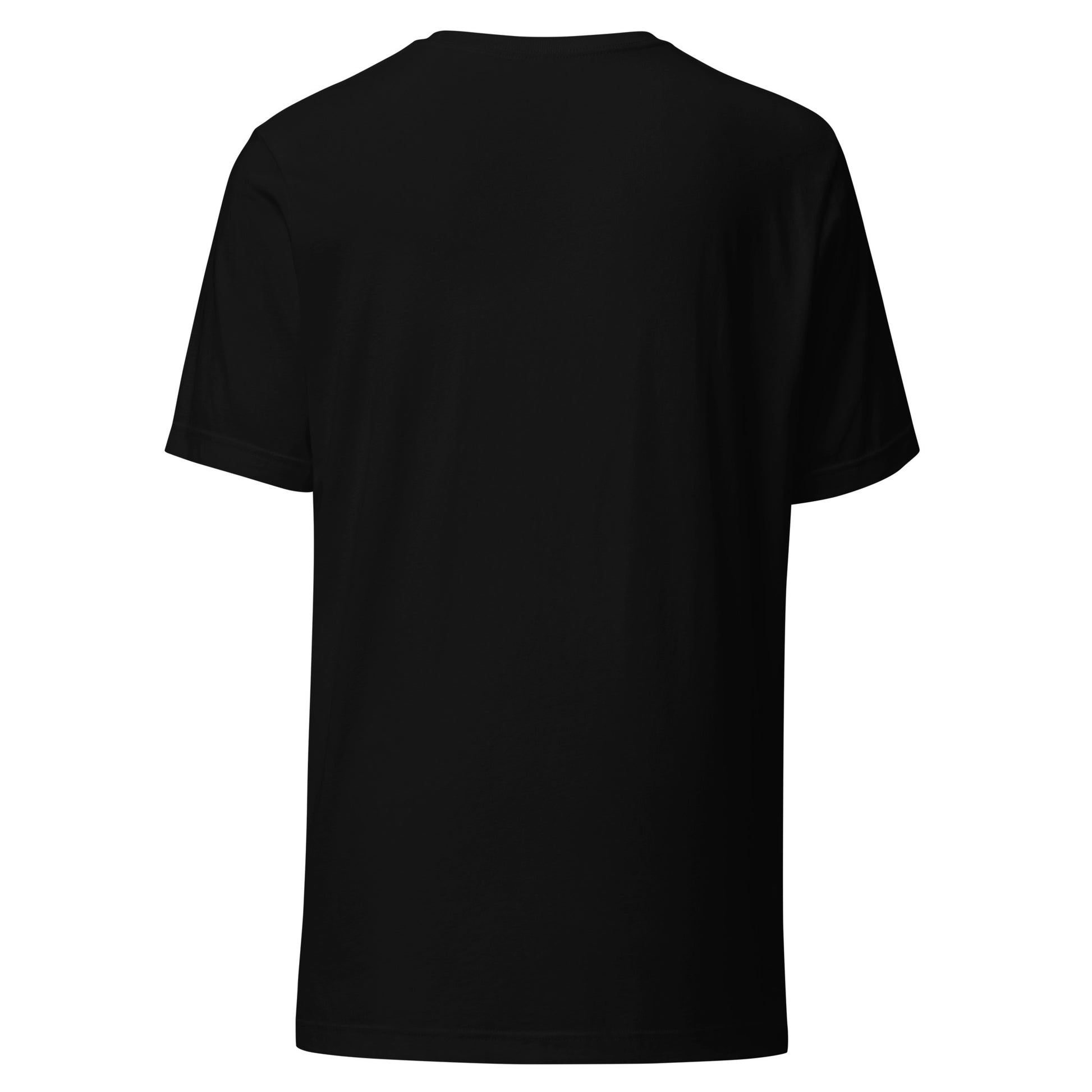 Back view of a black pickleball T-shirt, plain with no print, from OOKAMI SPORTS.